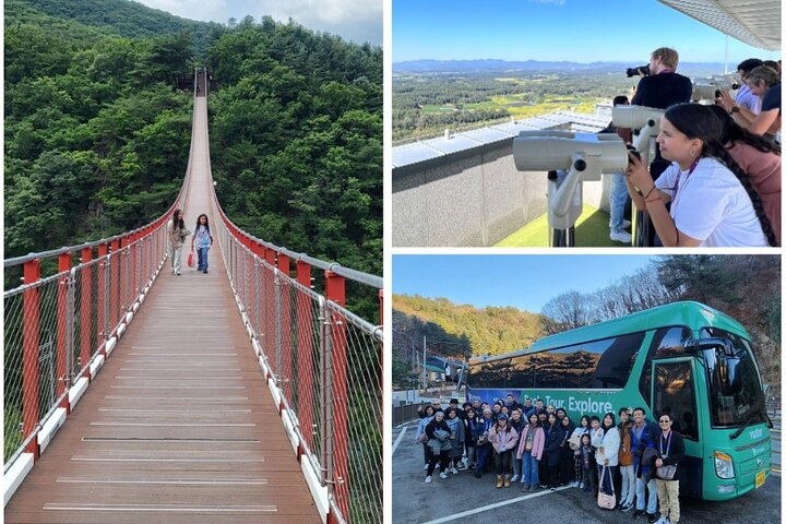 Experience the stunning views from the Red Suspension Bridge while exploring the DMZ where history and emotion intertwine creating a memorable journey through Korea's past.
